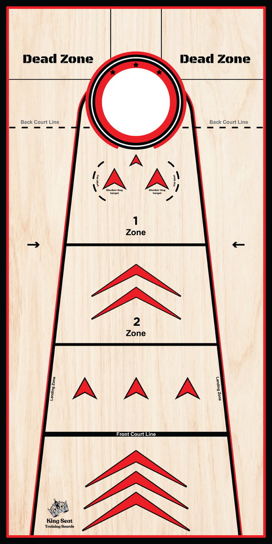 Set of Red and Natural Cornhole Training Boards